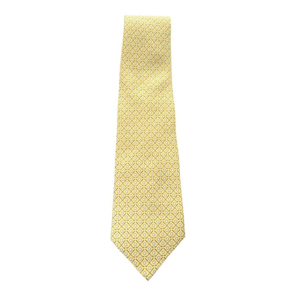 Vineyard Vines Golf Ball and Clubs Yellow Silk Necktie